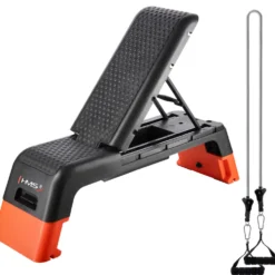 HMS Fitness Verstelbare Fitness Step Pro - Aerobic Stepper - Zwart/Oranje