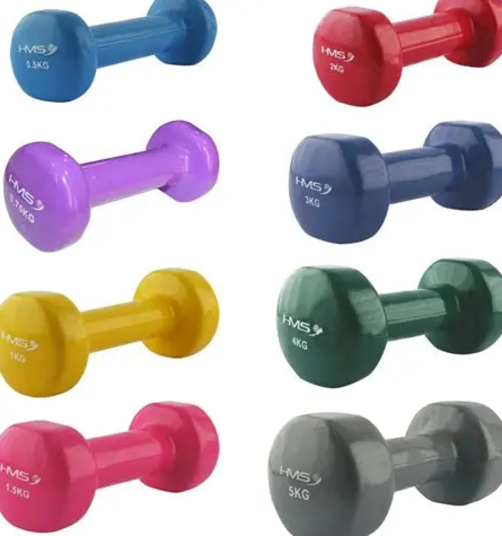 HMS Gietijzeren Dumbbell met Vinyl Coating - 5 kg