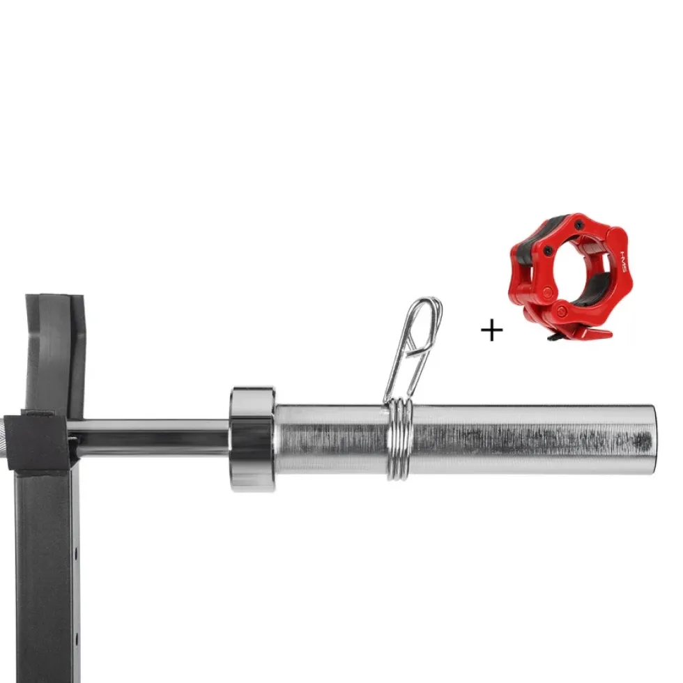 HMS Premium Olympische Halterstang met Lock Jaw Collars en Veerclipsluiting - 50 mm - 150 cm