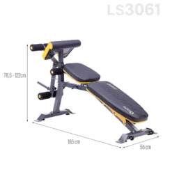 HMS Premium Trainingsbank met Preacher Curl - Zwart/Geel
