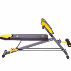 HMS Premium Verstelbare Hyperextension/Trainingsbank - Zwart/Geel