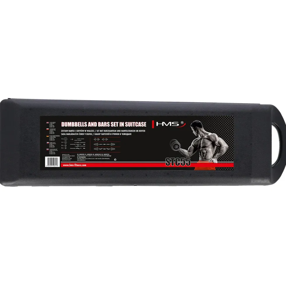 HMS Verstelbare Halter en Dumbbell Set met Opbergkoffer - 55 kg