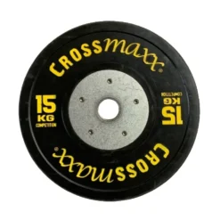 Lifemaxx Crossmaxx Competition Bumper Plate - Halterschijf - Zwart - 50 mm - 15 kg