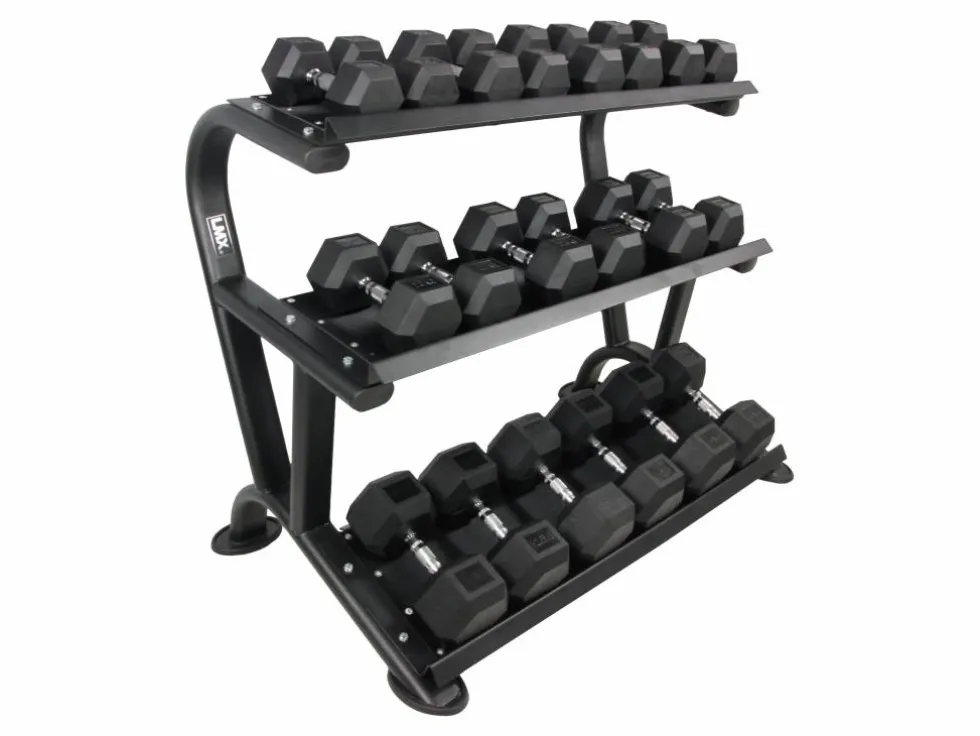 Lifemaxx Hexagon 3-laags Dumbbell Rek