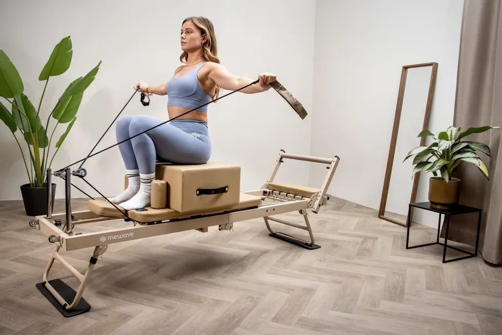 Mewave Pilates Reformer Pro Complete Set - Beige
