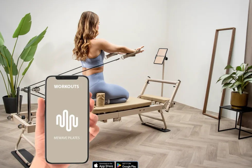 Mewave Pilates Reformer Pro Complete Set - Beige