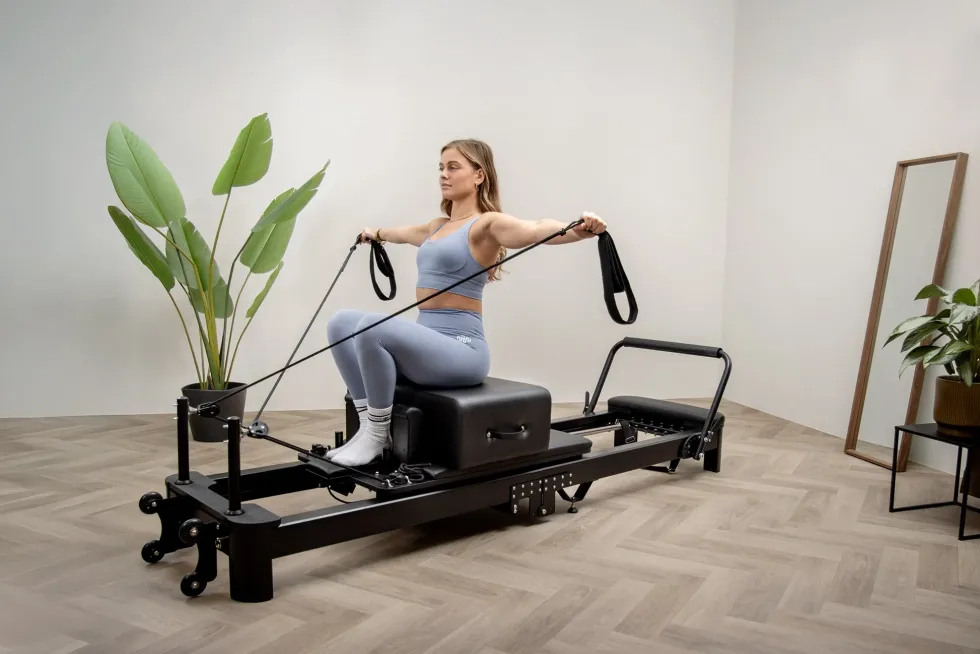 Mewave Pilates Reformer Pro Premium - Zwart