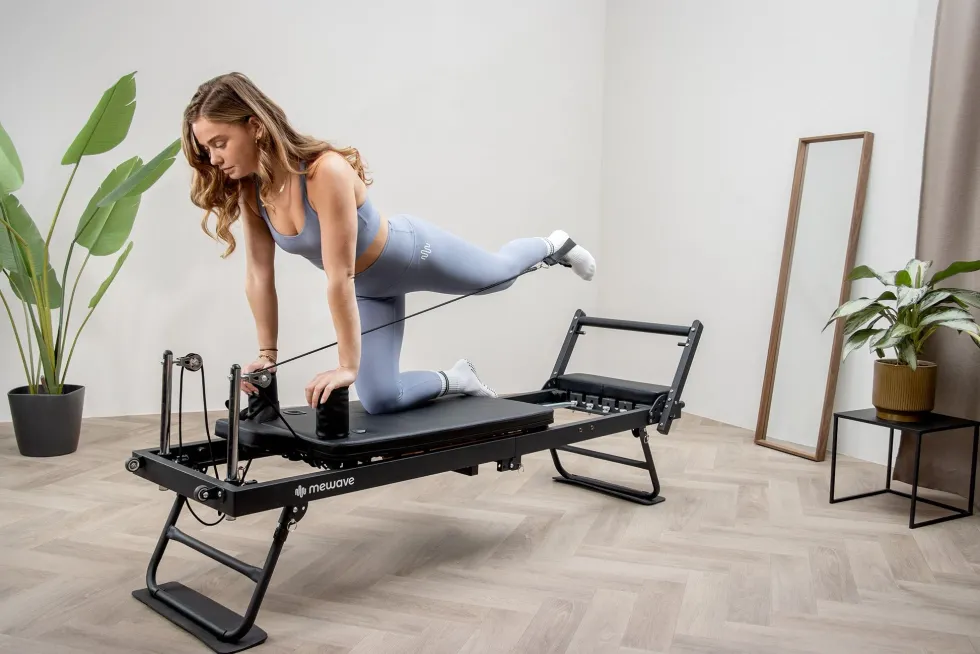 Mewave Pilates Reformer Pro - Zwart