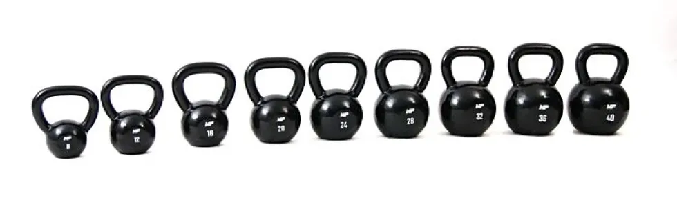 Muscle Power Gietijzeren Kettlebell - Zwart - 32 kg