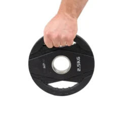 Muscle Power Olympische Halterschijf met Handgrepen - Rubber - 2,5 kg