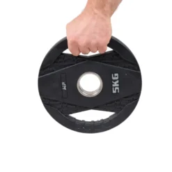 Muscle Power Olympische Halterschijf met Handgrepen - Rubber - 5 kg