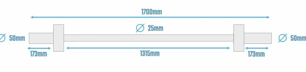 Muscle Power Olympische Halterstang - Zwart - 170 cm