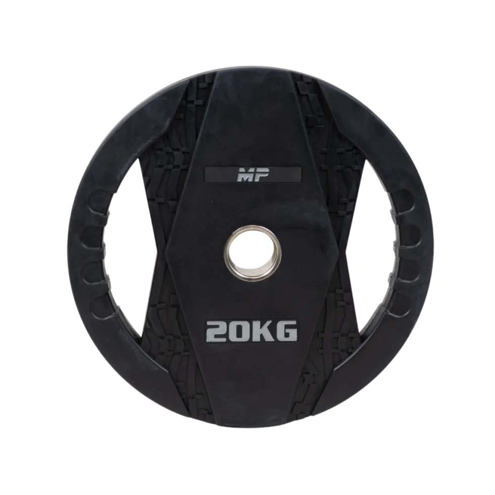 Muscle Power Olympische Halterschijf met Handgrepen - Rubber - 20 kg