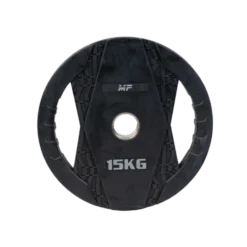 Muscle Power Olympische Halterschijf met Handgrepen - Rubber - 15 kg