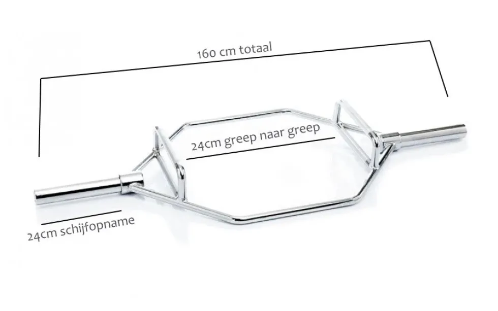 Muscle Power Olympische Hex Bar - Shrug Bar - Trap Bar - 160 cm