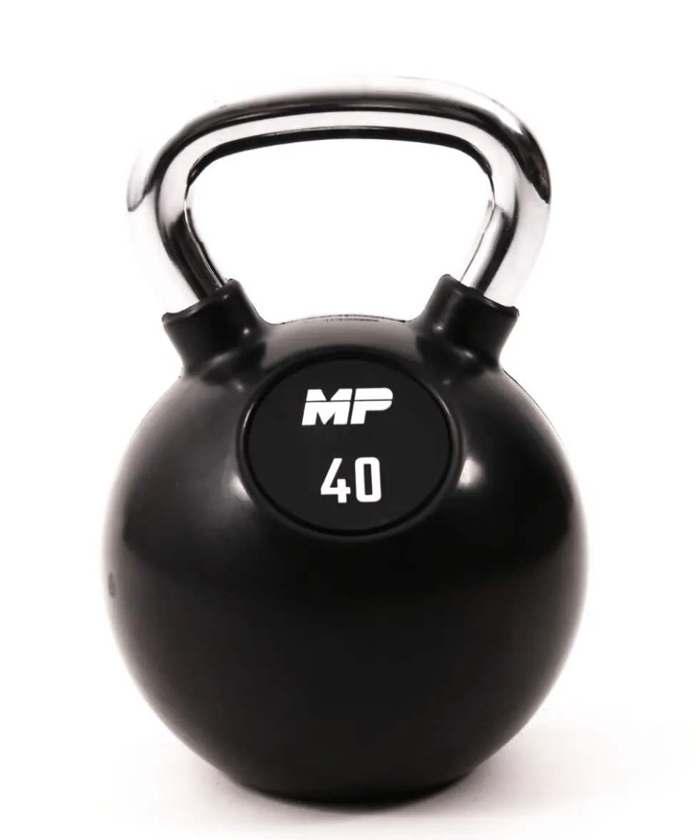 Muscle Power Rubberen Kettlebell - Zwart - 40 kg