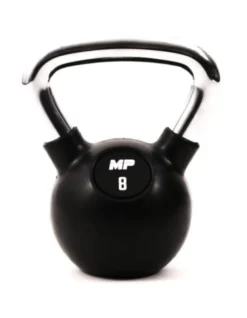 Muscle Power Rubberen Kettlebell - Zwart - 8 kg