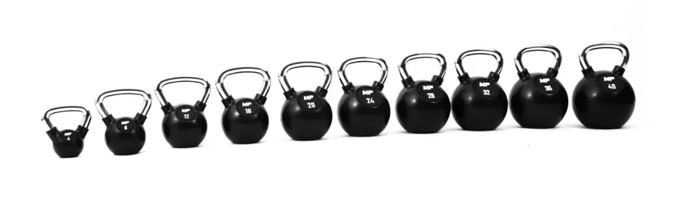 Muscle Power Rubberen Kettlebell - Zwart - 8 kg