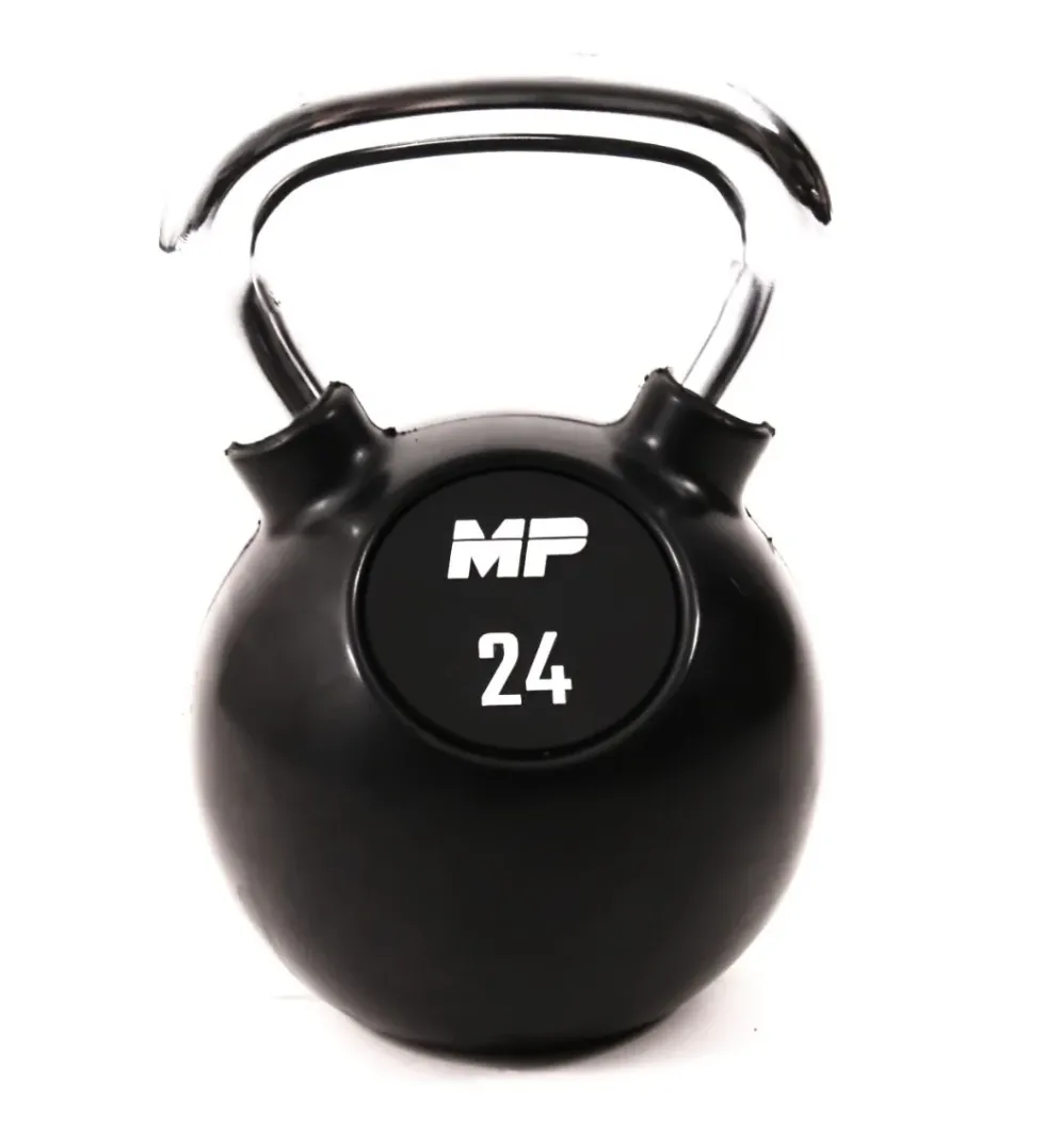 Muscle Power Rubberen Kettlebell - Zwart - 24 kg
