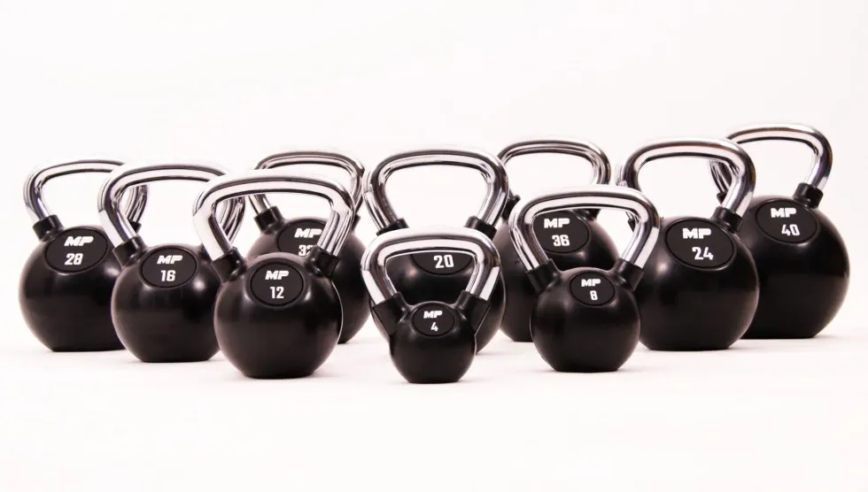 Muscle Power Rubberen Kettlebell - Zwart - 24 kg