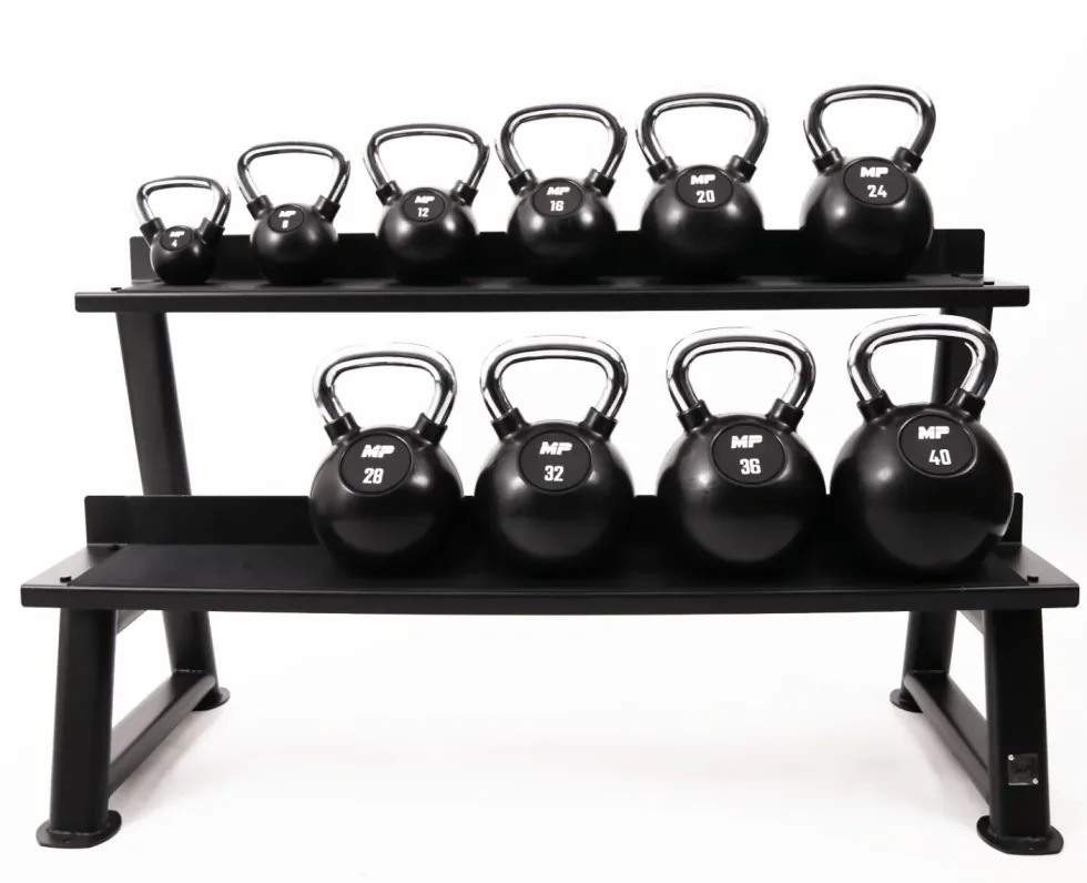 Muscle Power Rubberen Kettlebell - Zwart - 12 kg