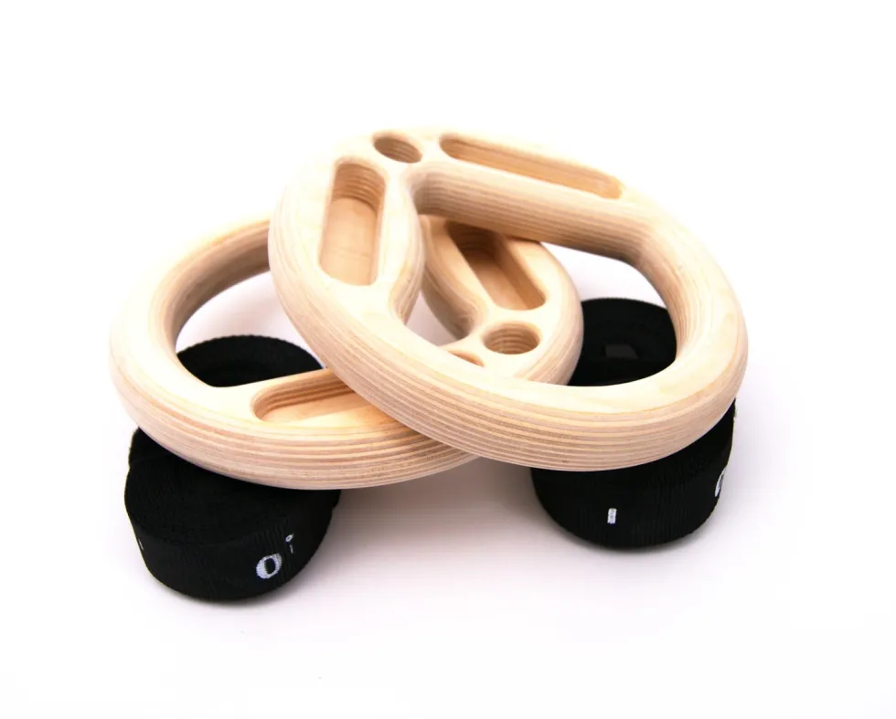 Muscle Power Suspension Trainer - Multigrip Ringen set - Hout