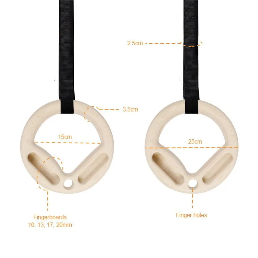 Muscle Power Suspension Trainer - Multigrip Ringen set - Hout
