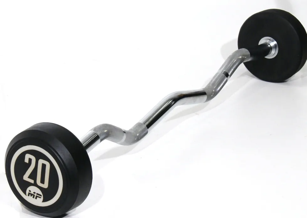 Muscle Power Vaste Curl Halterstang Rubber - 20 kg