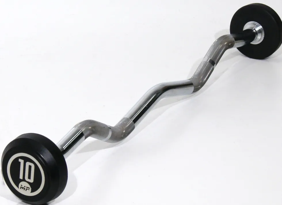 Muscle Power Vaste Curl Halterstang Rubber - 10 kg