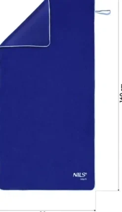 NILS Aqua Microvezel Badstof Handdoek - Donkerblauw - 160 x 80 cm