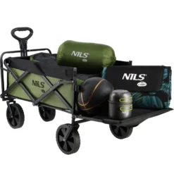 NILS Camp Opvouwbare Bolderkar - Groen - 150L