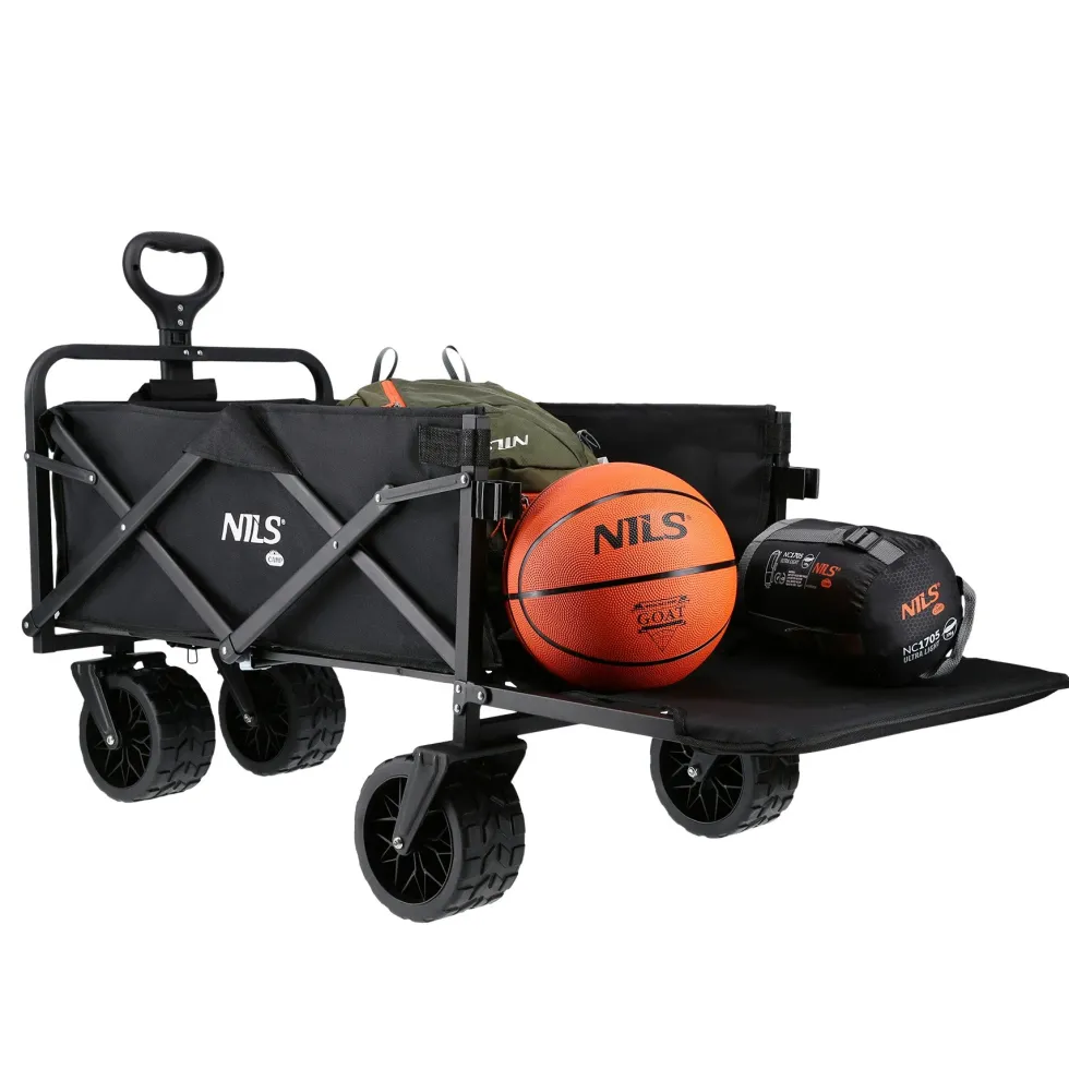 NILS Camp Opvouwbare Bolderkar - Zwart - 160L