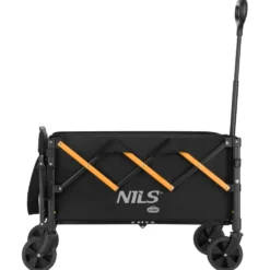 NILS Camp Opvouwbare Bolderkar - Zwart/Oranje - 100L