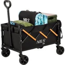 NILS Camp Opvouwbare Bolderkar - Zwart/Oranje - 100L