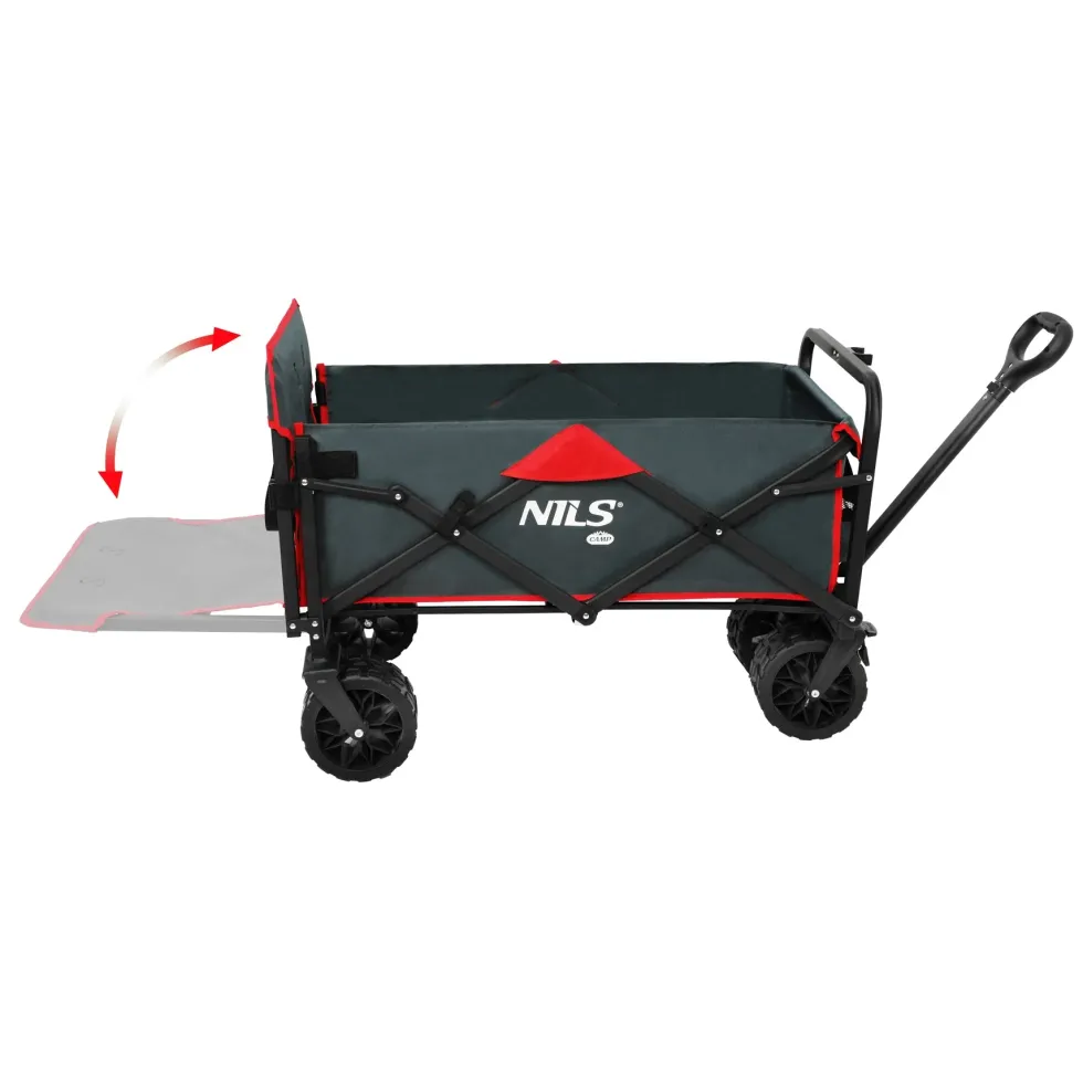NILS Camp Opvouwbare Bolderkar - Antraciet - 160L