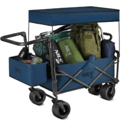 NILS Camp Opvouwbare Bolderkar - Blauw - 120L