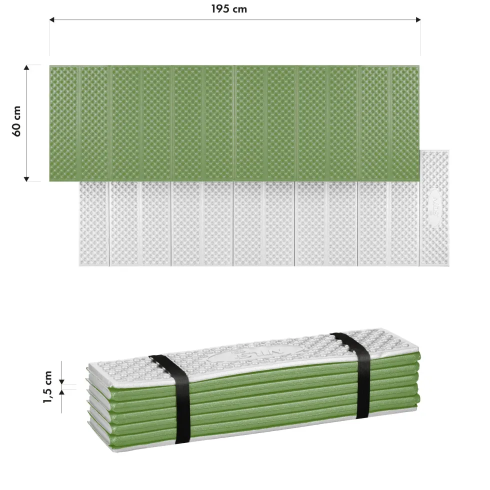 NILS Camp Opvouwbare Slaapmat met Aluminium Rand - Groen - 195 cm