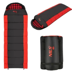NILS Camp 2-persoons Slaapzak - Zwart/Rood