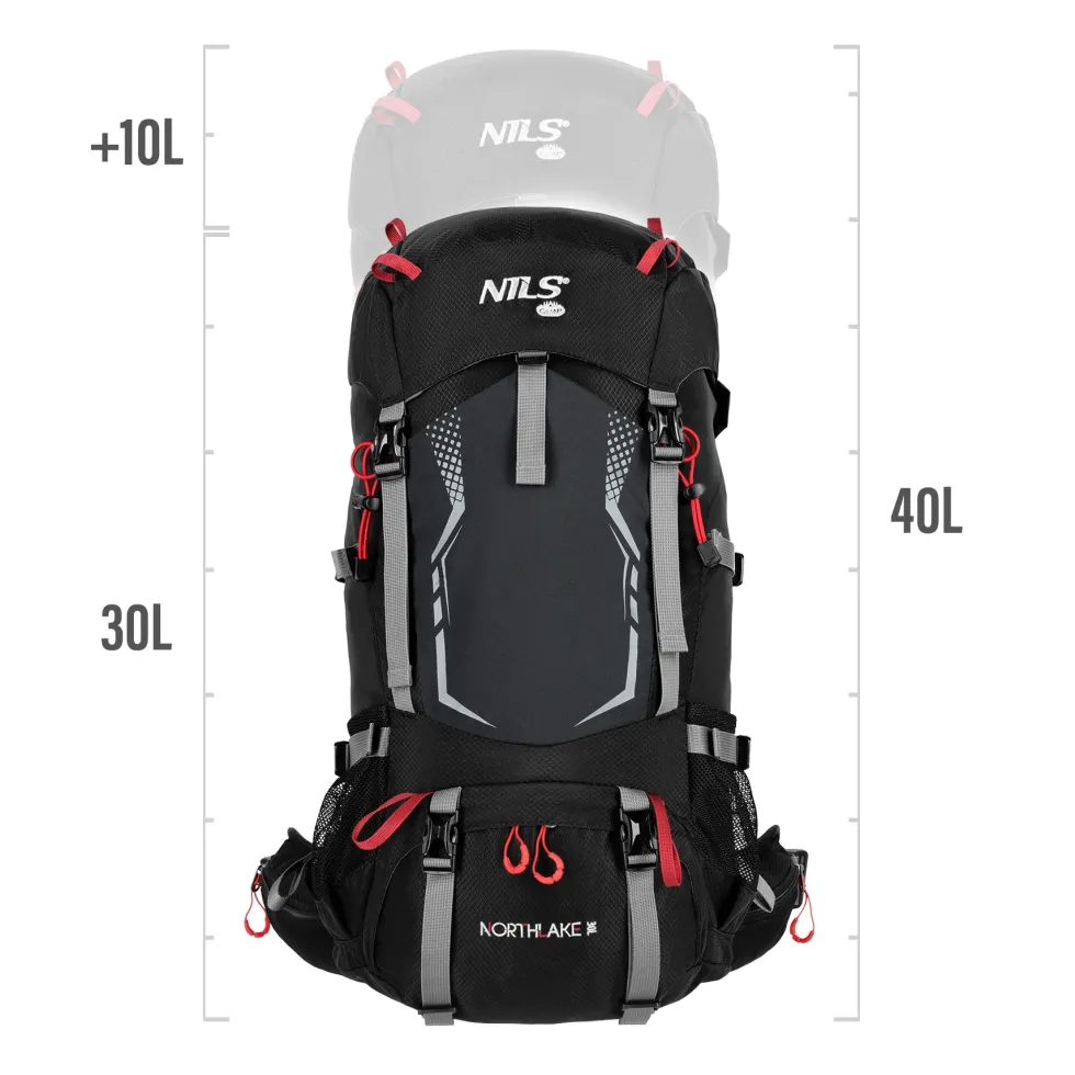 NILS Camp Rugzak Northlake - Zwart - 30L + 10L