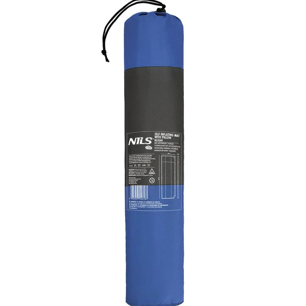NILS Camp Zelfopblazende Slaapmat met Kussen - Blauw/Grijs