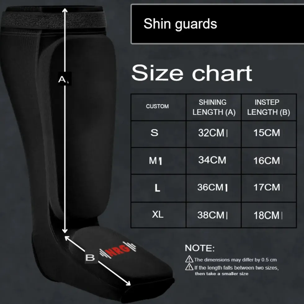 NRG Fitness SIBB Scheenbeschermers Shin & Instep - Zwart