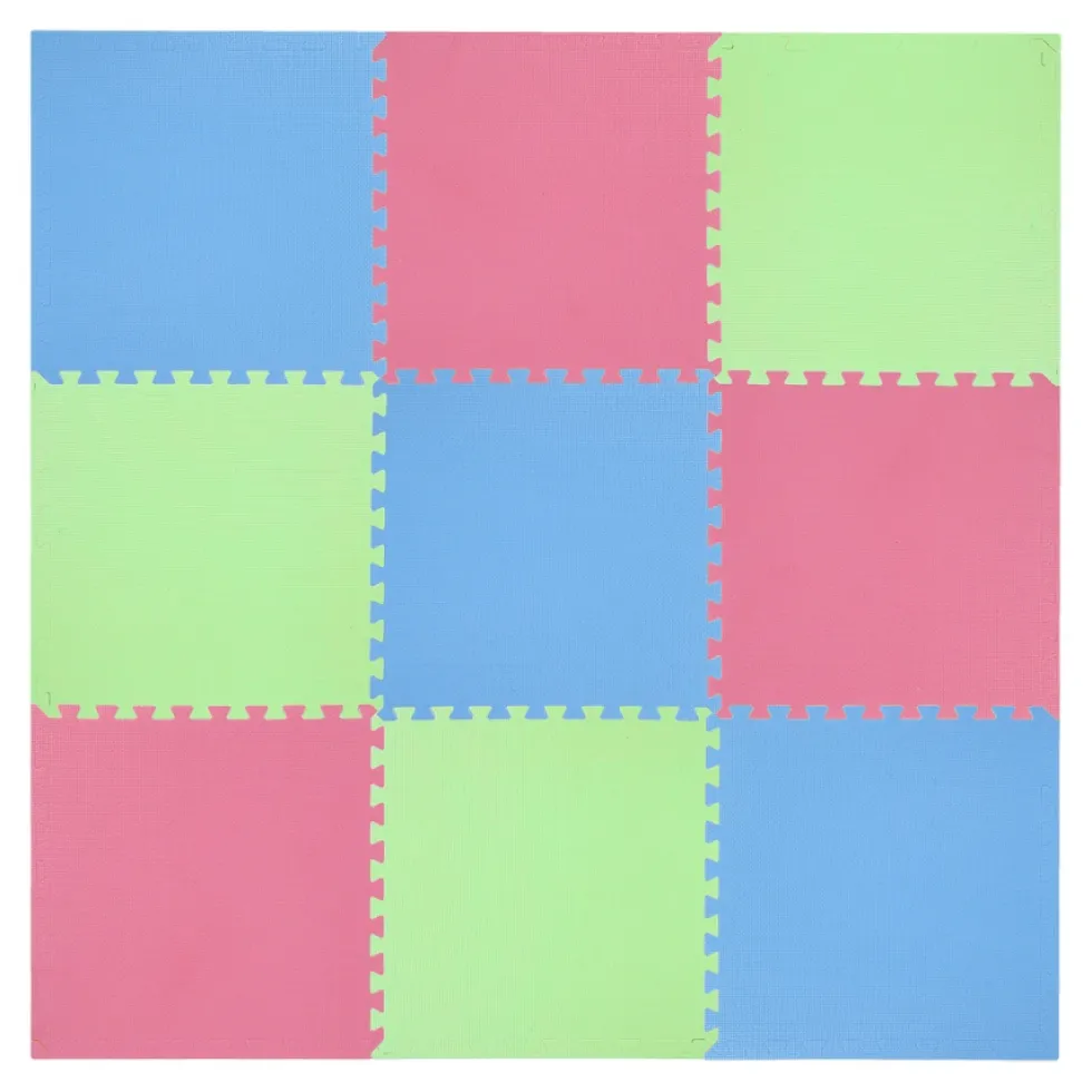 One Fitness Puzzelmat - Set van 9 - 10 mm - Multi