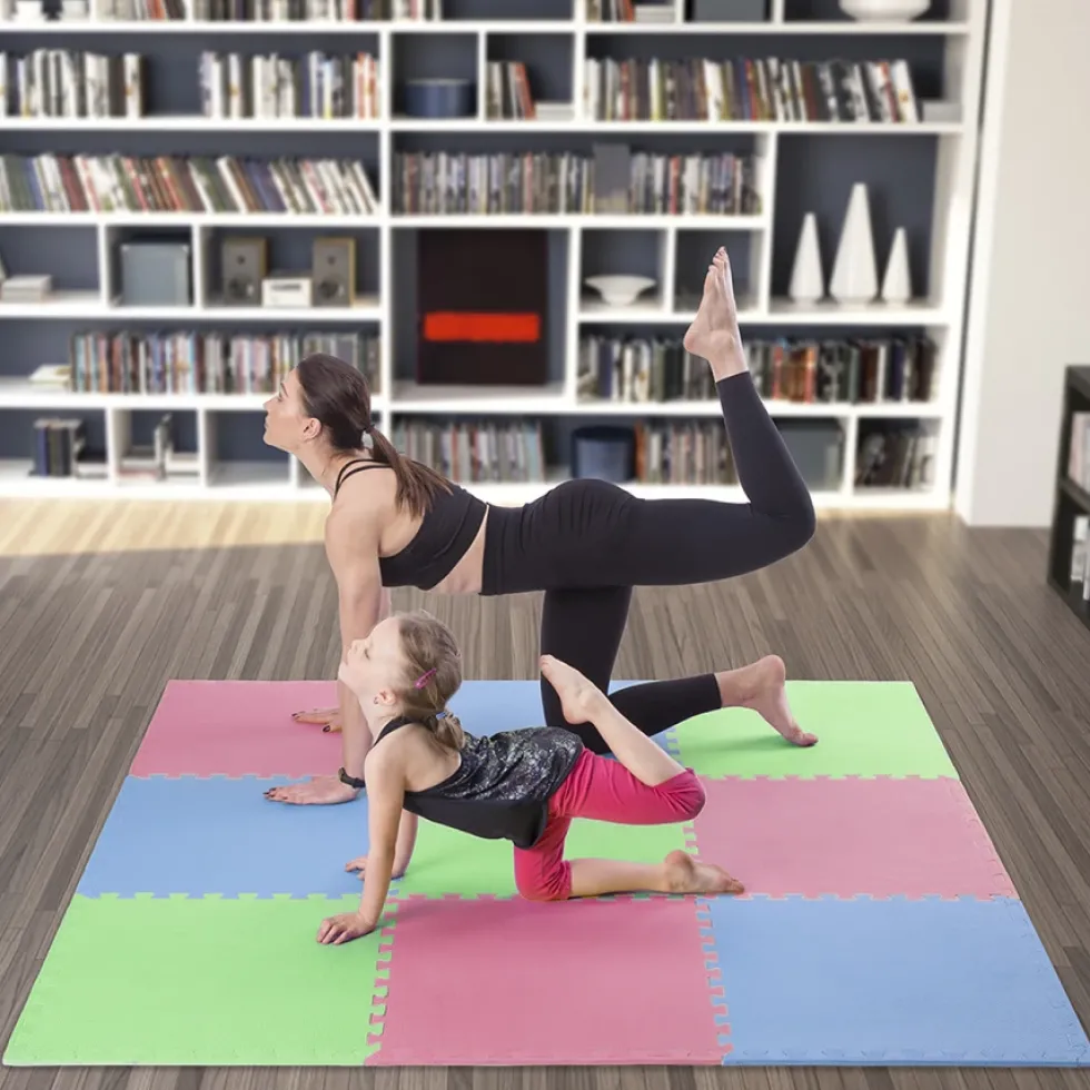 One Fitness Puzzelmat - Set van 9 - 10 mm - Multi