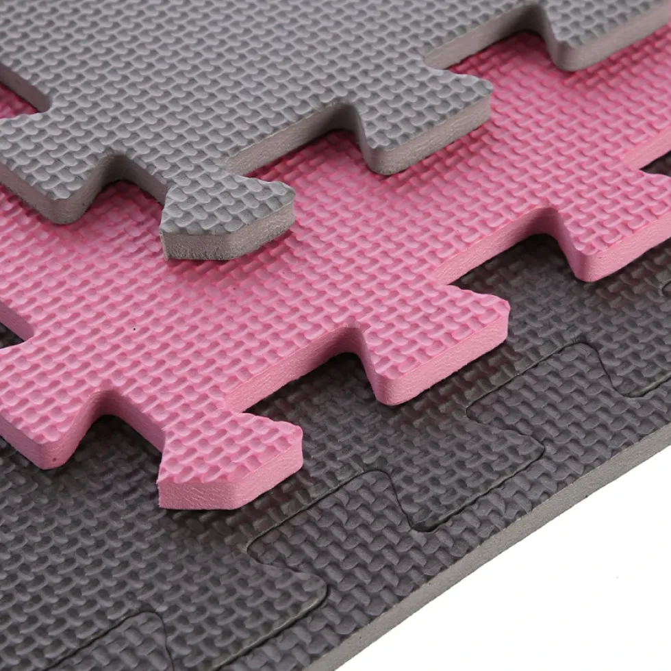 One Fitness Puzzelmat - Set van 9 - 10 mm - Roze/Grijs
