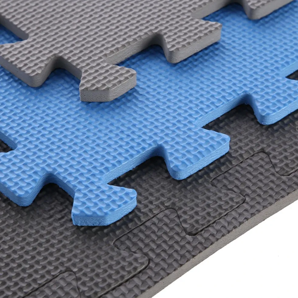 One Fitness Puzzelmat - Set van 9 - 10 mm - Blauw/Grijs