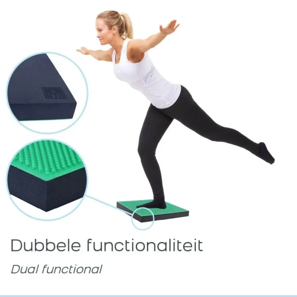 Orange Gym Spiky Balance Pad 2 in 1 - Groen/Zwart