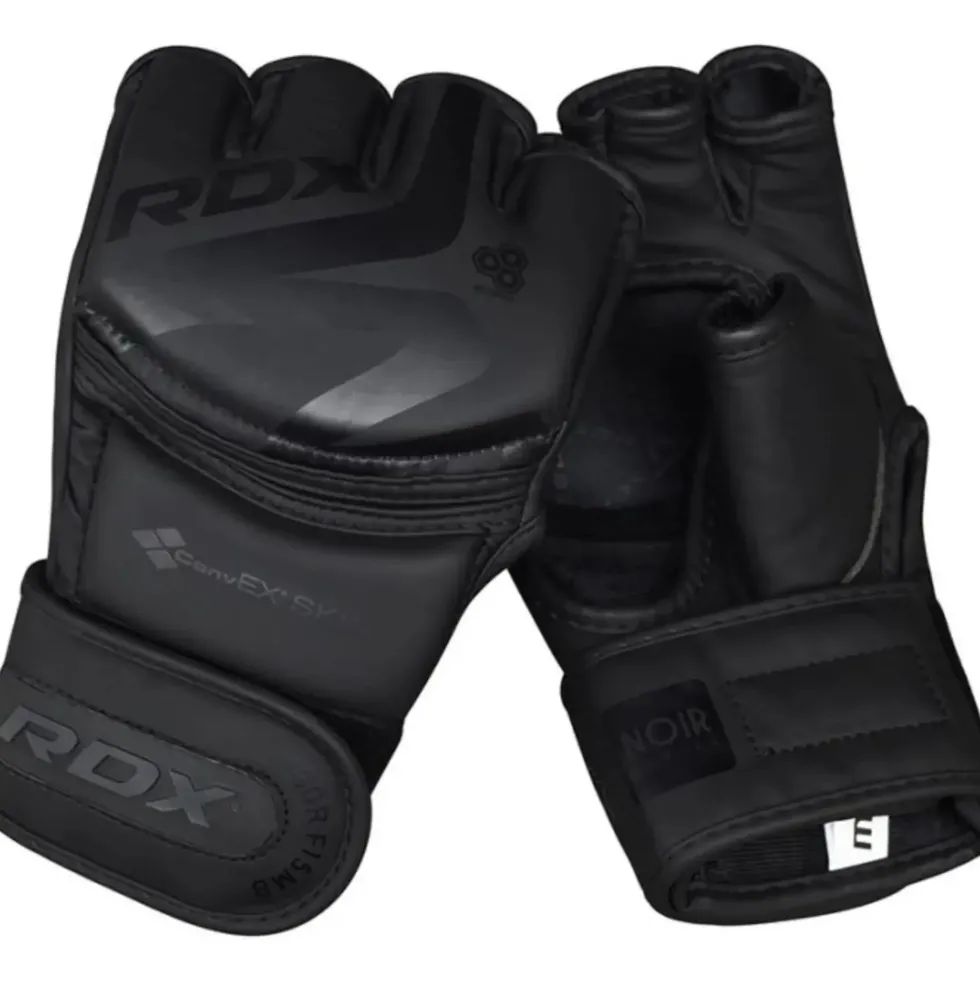 RDX Sports F15 Noir MMA Grappling Gloves - Zwart
