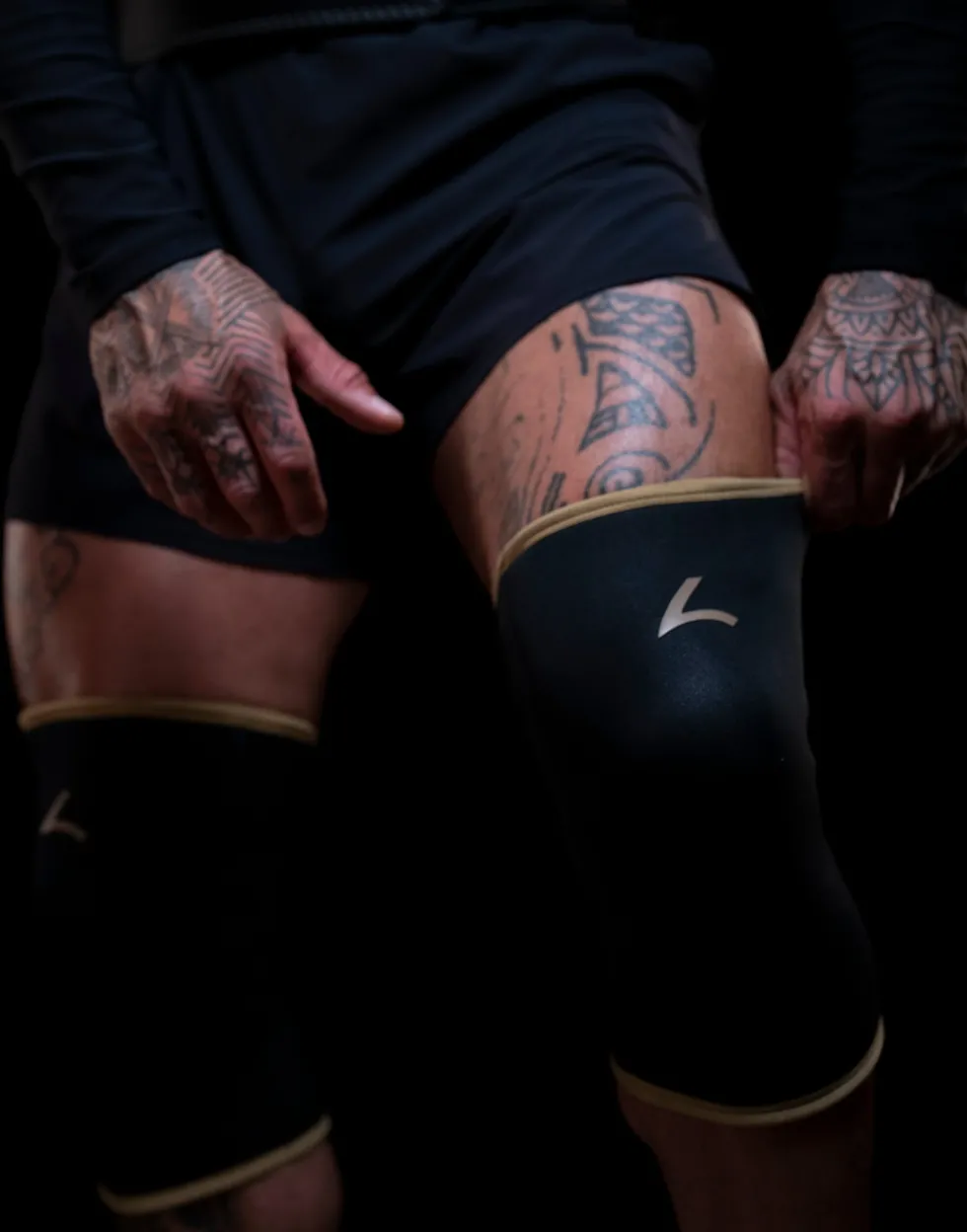 Reeva Powerlifting Knee Sleeves - Knie Bandages - 7 mm - Goud