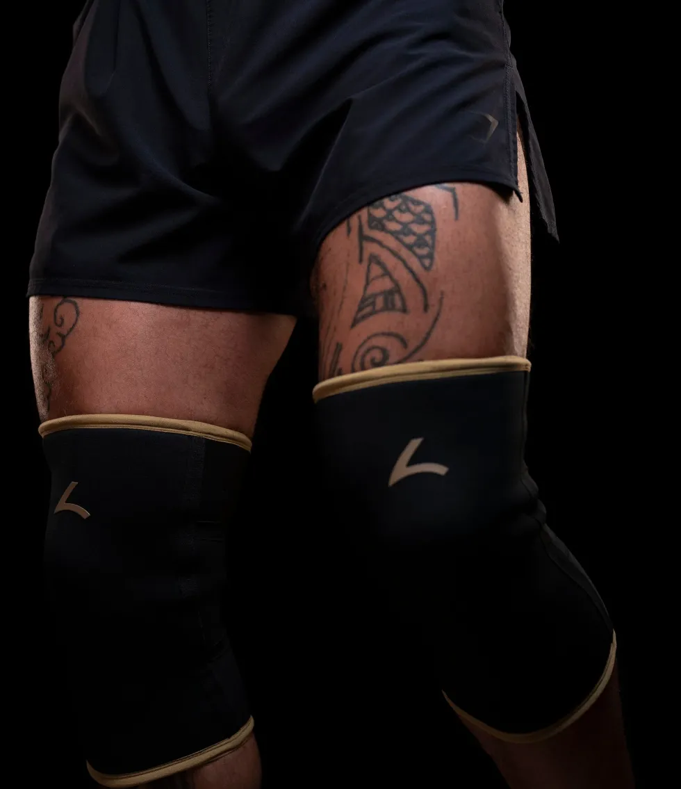 Reeva Powerlifting Knee Sleeves - Knie Bandages - 7 mm - Goud
