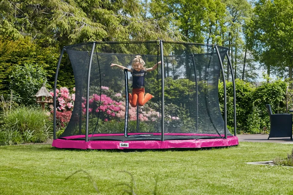 Salta Comfort Edition Ground Trampoline met Veiligheidsnet - 213 cm - Roze